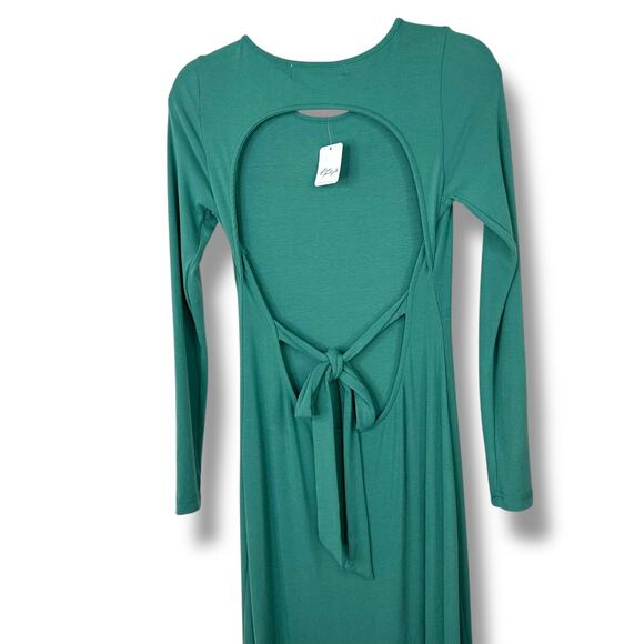 Free People Beach NWT Aubre Mermaid Green Open Low Back Essential Maxi Dress - Picture 6 of 8